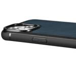 iCarer Leather Oil Wax etui pokryte naturalną skórą do iPhone 14 Pro Max (kompatybilne z MagSafe) niebieski (WMI14220720-BU)